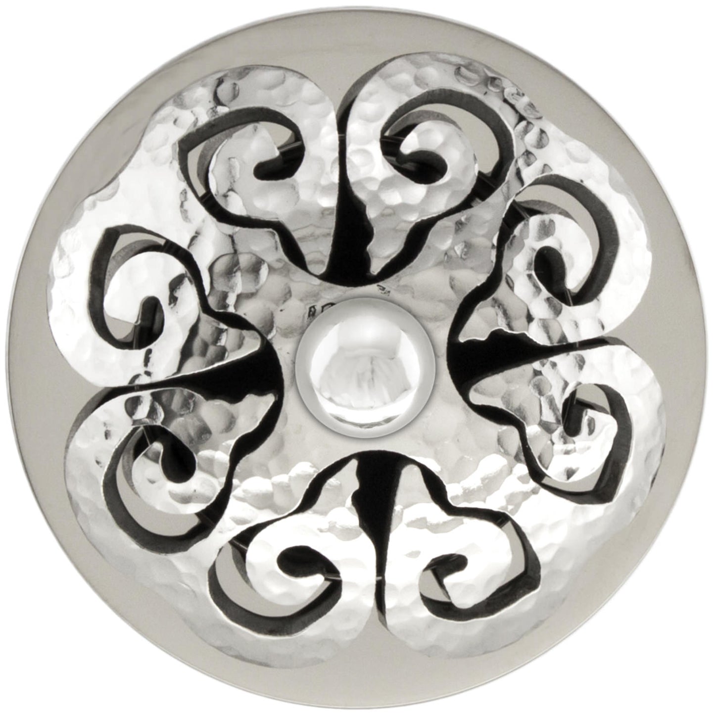 Linkasink D012-SCR01-N Hawaiian Quilt Grid Strainer - Hammered Finish, Sphere Screw, No Overflow - Parent