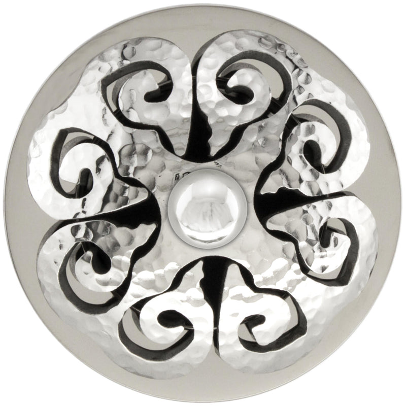 Linkasink D012-SCR01-N Hawaiian Quilt Grid Strainer - Hammered Finish, Sphere Screw, No Overflow - Parent