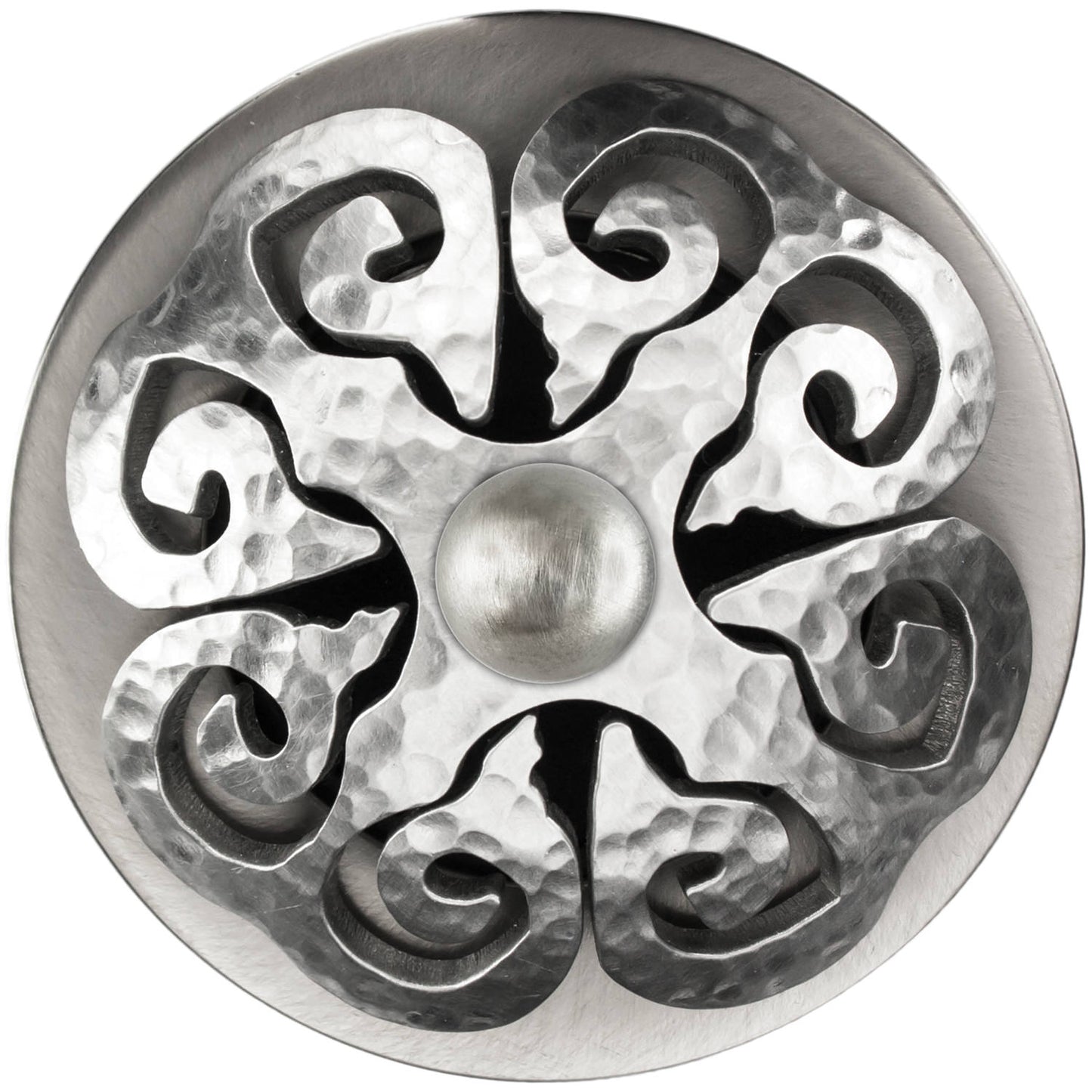 Linkasink D012-SCR01-N Hawaiian Quilt Grid Strainer - Hammered Finish, Sphere Screw, No Overflow