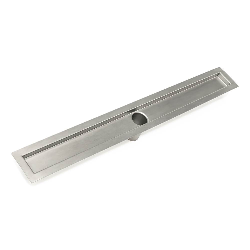 Infinity Drain FC 6524 SS 24" FC 65 Stainless Steel Channel w/2" Outlet