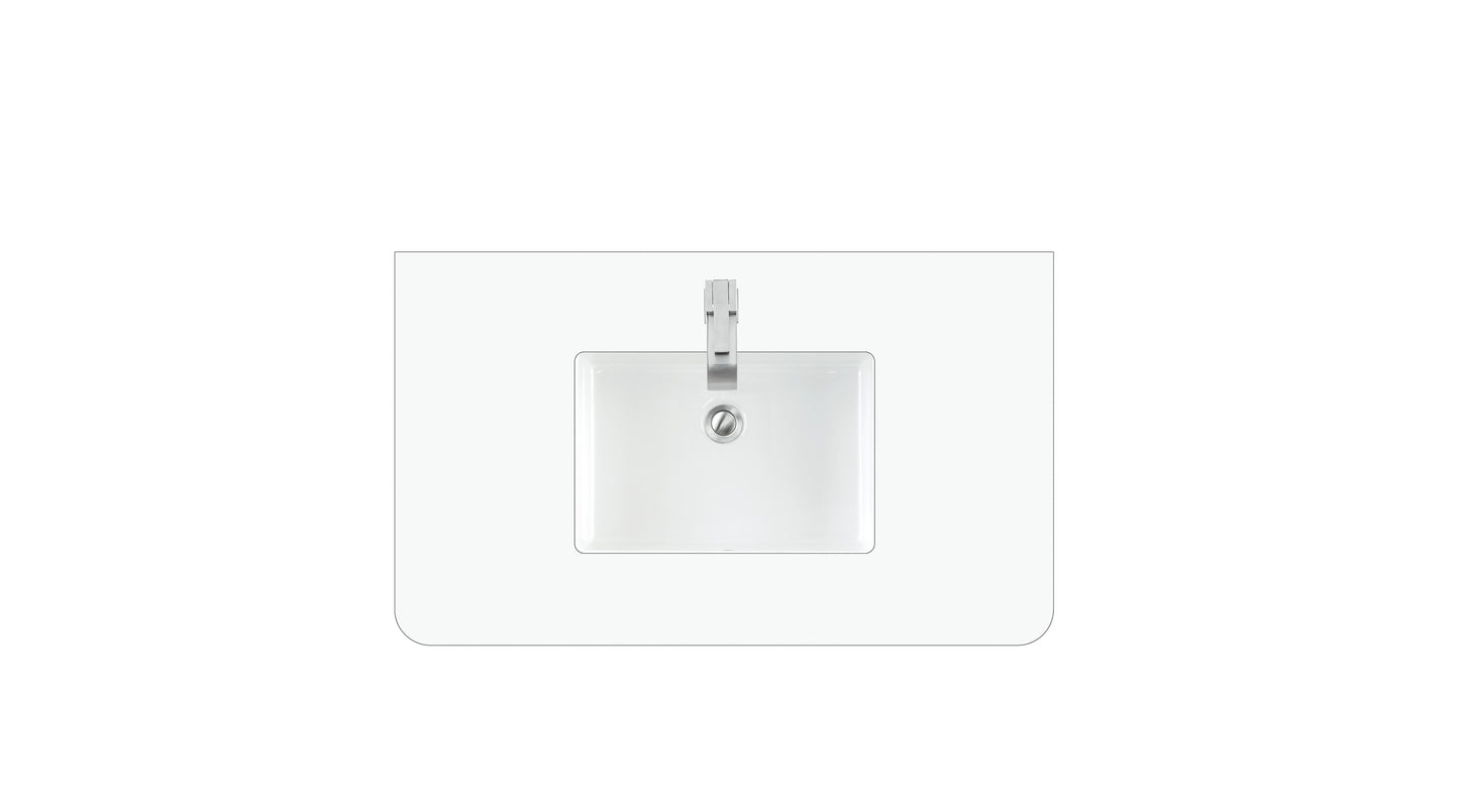 James Martin 060-S36RC-SNK 36" Single Radius Cut Top, 3 CM With Sink
