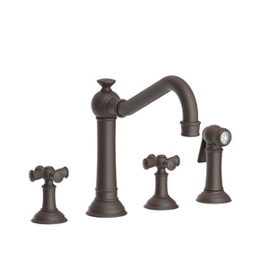 Newport Brass 2470-5432 Traditional, Cross Handle Kitchen Faucet with Side Spray