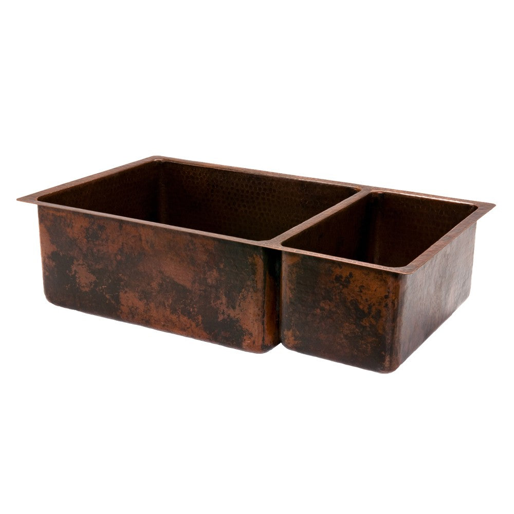 Premier 33" Hammered Undermount Kitchen 75/25 Sink K75DB33199