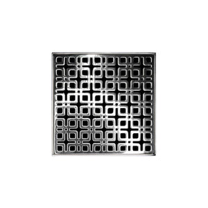 Infinity Drain KD 5-3I 5” x 5” KD 5 - Strainer - Link Pattern & 4" Throat w/Cast Iron Drain Body 3” Outlet
