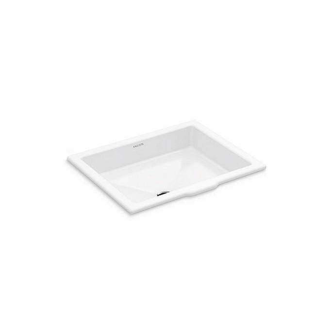 Kallista P74235-WO-0 Perfect Under-Mount Sink W/ Overflow, Centric Rectangle in Stucco White