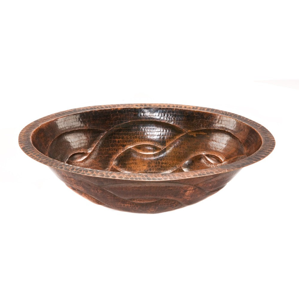 Premier Oval Braid Hammered Copper Sink LO19FBDDB