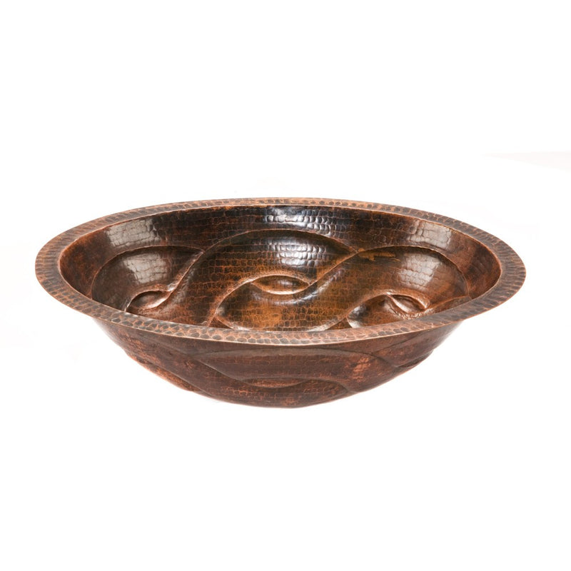 Premier Oval Braid Hammered Copper Sink LO19FBDDB