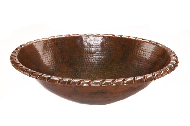 Premier Oval Rim Self Rimming Copper Sink LO19RRDB