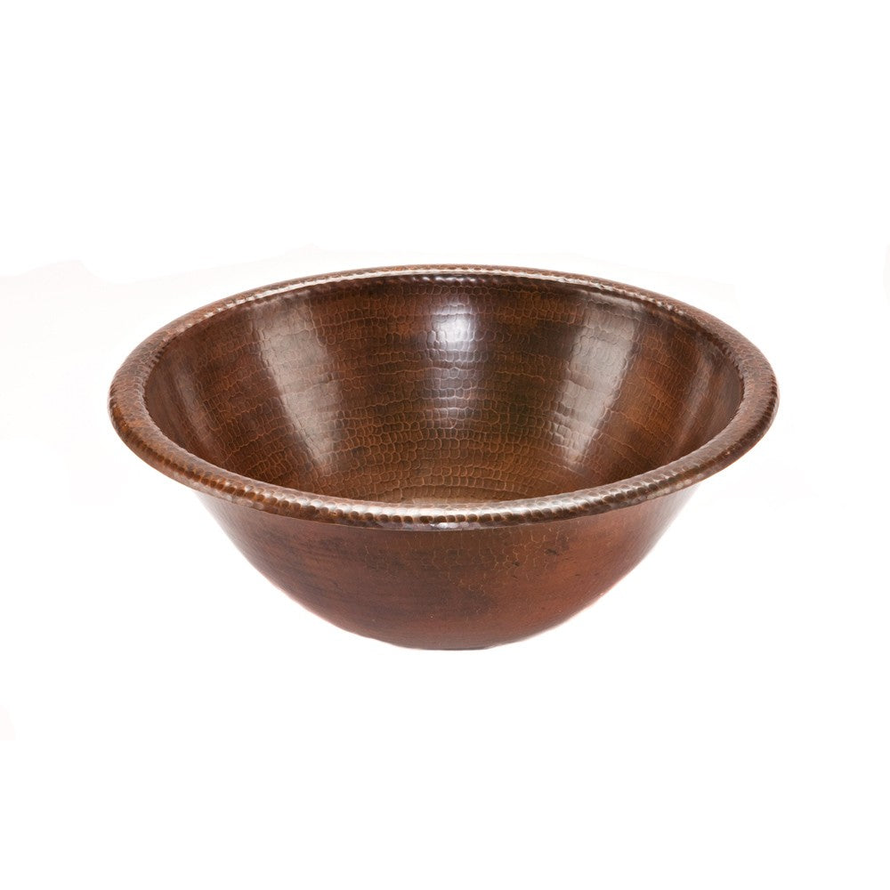 Premier Round Self Rimming Hammered Copper Sink LR17RDB