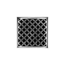 Load image into Gallery viewer, Infinity Drain MD 5-2I 5” x 5” MD 5 - Strainer - Moor Pattern &amp; 2&quot; Throat w/Cast Iron Drain Body 2” Outlet