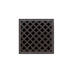 Infinity Drain MD 5-3I 5” x 5” MD 5 - Strainer - Moor Pattern & 4" Throat w/Cast Iron Drain Body 3” Outlet