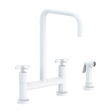 Load image into Gallery viewer, Newport Brass 1400-5412 East Square Kitchen Bridge Faucet with Side Spray