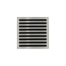 Load image into Gallery viewer, Infinity Drain ND 4-2P 4” x 4” ND 4 - Strainer - Lines Pattern &amp; 2&quot; Throat w/PVC Drain Body 2” Outlet