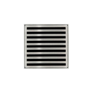 Infinity Drain ND 4-2P 4” x 4” ND 4 - Strainer - Lines Pattern & 2" Throat w/PVC Drain Body 2” Outlet