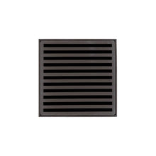 Load image into Gallery viewer, Infinity Drain ND 5-2H  5&quot; x 5&quot; ND 5 Complete Kit with Lines Pattern Decorative Plate  with Cast Iron Drain Body for Hot Mop, 2&quot; Outlet