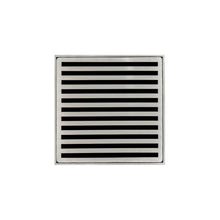 Load image into Gallery viewer, Infinity Drain ND 5-2I 5” x 5” ND 5 - Strainer - Lines Pattern &amp; 2&quot; Throat w/Cast Iron Drain Body 2” Outlet