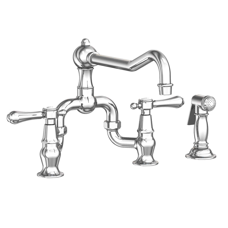 Newport Brass 9453-1 Chesterfield Kitchen Bridge Faucet with Side Spray