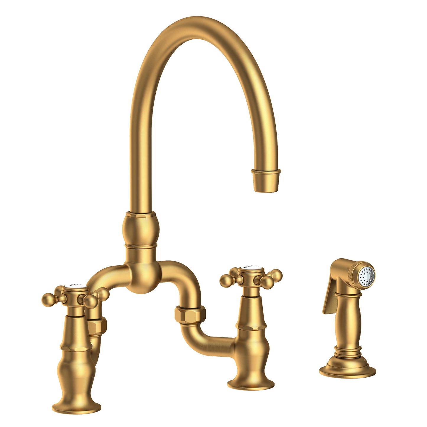 Newport Brass 9460 Chesterfield Kitchen Bridge Faucet with Side Spray