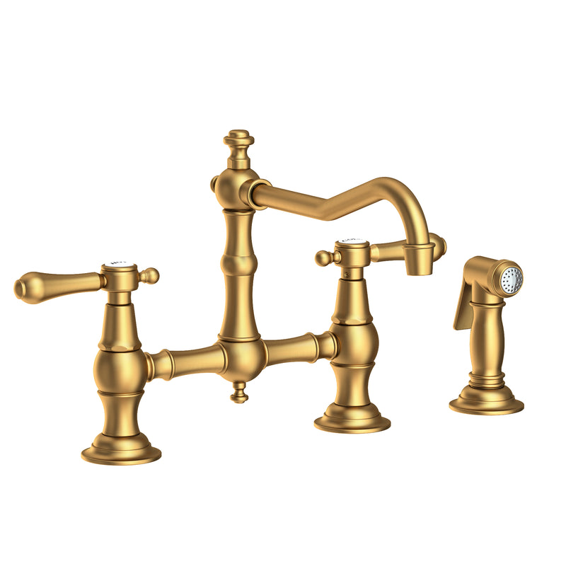 Newport Brass 9462 Chesterfield Kitchen Bridge Faucet with Side Spray