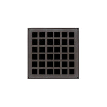 Load image into Gallery viewer, Infinity Drain QD 4-2H  4&quot; x 4&quot; QD 4 Complete Kit with Squares Pattern Decorative Plate  with Cast Iron Drain Body for Hot Mop, 2&quot; Outlet