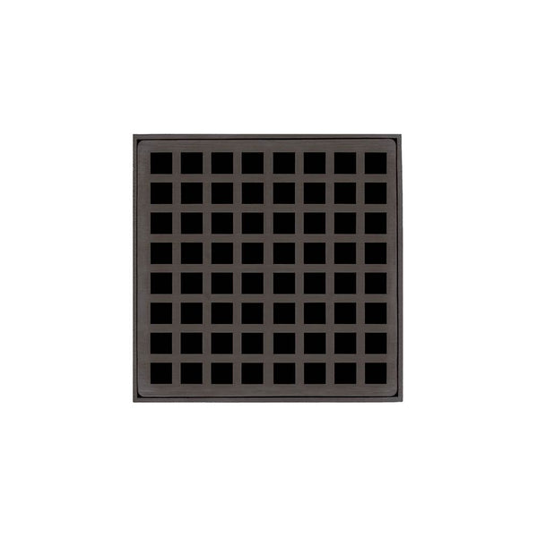 Infinity Drain QD 5-2A 5” x 5” QD 5 - Strainer - Squares Pattern & 2" Throat w/ABS Drain Body 2” Outlet