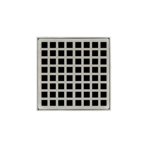 Infinity Drain QD 5-3A 5” x 5” QD 5 - Strainer - Squares Pattern & 4" Throat w/ABS Drain Body 3” Outlet