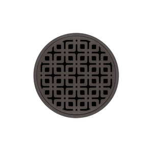 Infinity Drain RKD 5-3I 5” x 5” RKD 5 - Strainer - Link Pattern & 4" Throat w/Cast Iron Drain Body 3” Outlet