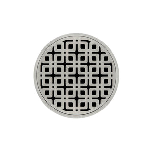 Infinity Drain RKD 5-3I 5” x 5” RKD 5 - Strainer - Link Pattern & 4" Throat w/Cast Iron Drain Body 3” Outlet