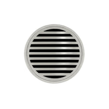 Load image into Gallery viewer, Infinity Drain RND 5-2A 5” x 5” RND 5 - Strainer - Lines Pattern &amp; 2&quot; Throat w/ABS Drain Body 2” Outlet