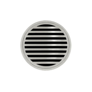 Infinity Drain RND 5-2A 5” x 5” RND 5 - Strainer - Lines Pattern & 2" Throat w/ABS Drain Body 2” Outlet