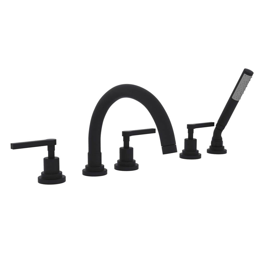 Rohl A2214LM Lombardia 5-Hole Deck Mount Tub Filler With C-Spout