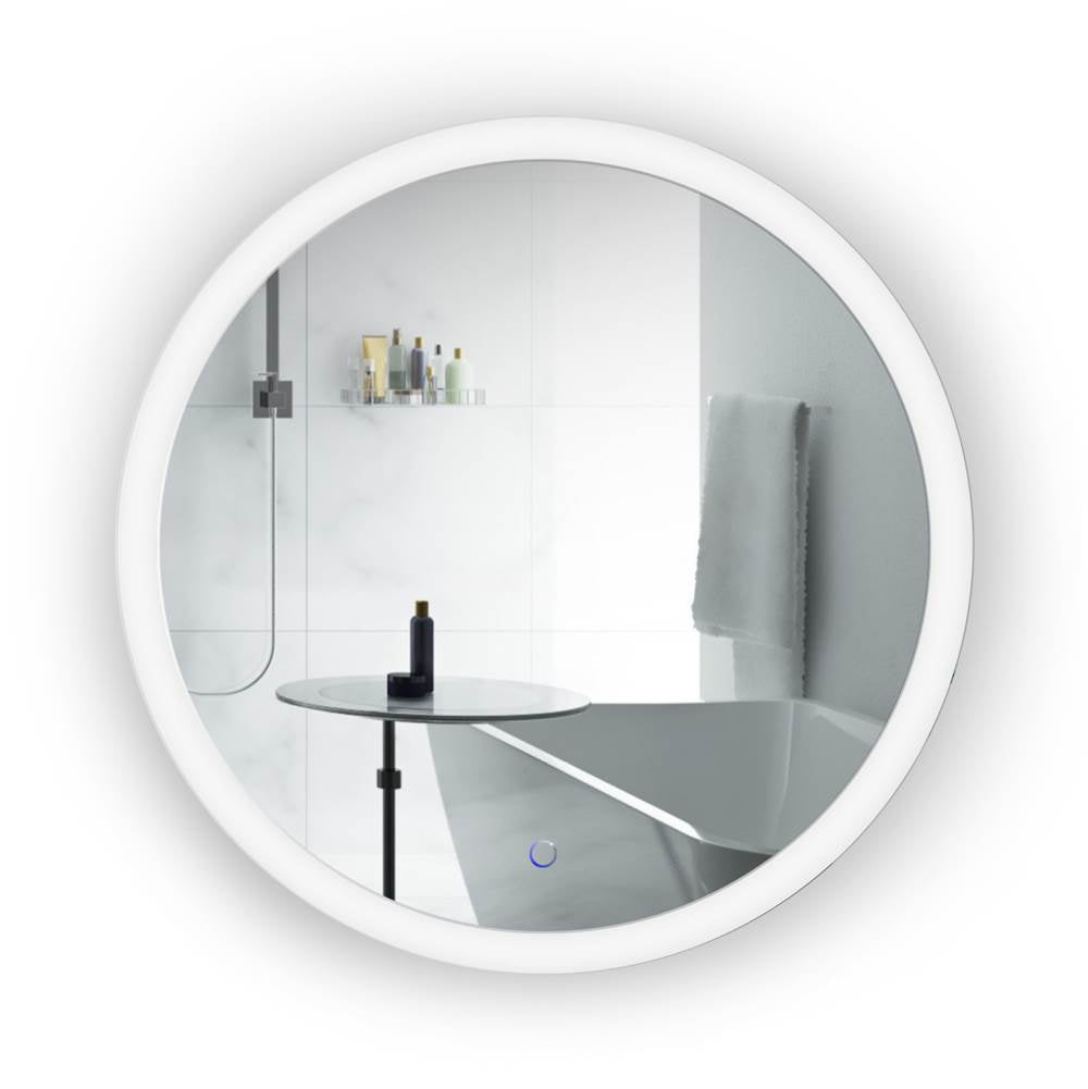 Krugg SOL30 Sol Round 30 x 30 LED Bathroom Mirror With Dimmer and Defogger Round Back-lit Vanity Mirror