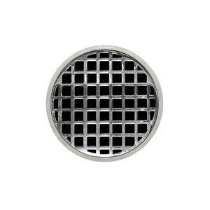 Infinity Drain RQD 5-2P 5” x 5” RQD 5 - Strainer - Squares Pattern & 2" Throat w/PVC Drain Body 2” Outlet