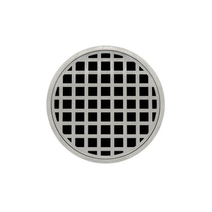 Infinity Drain RQD 5-3A 5” x 5” RQD 5 - Strainer - Squares Pattern & 4" Throat w/ABS Drain Body 3” Outlet