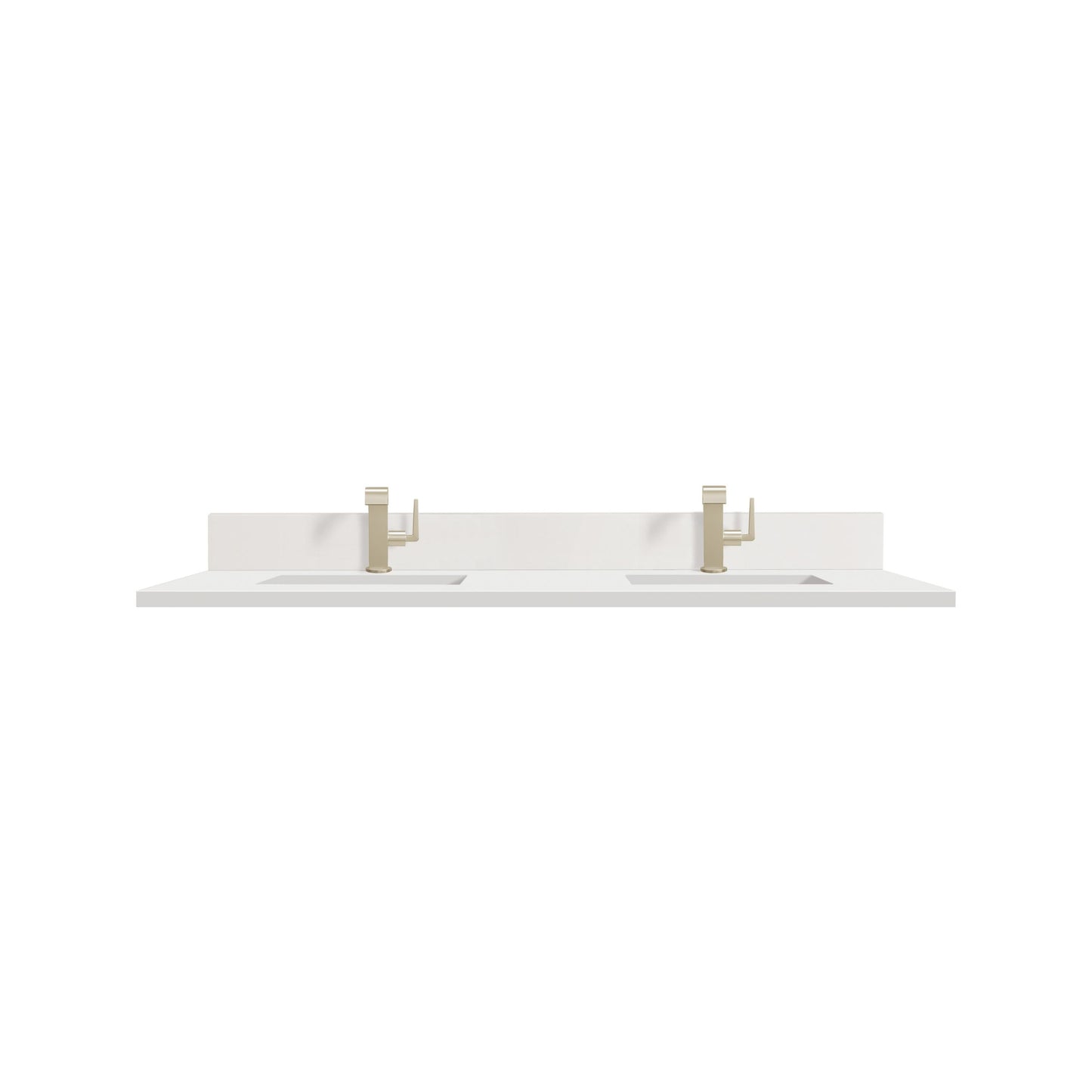 James Martin 051-S60D-BS-WZ 60" Double Top, Single-Hole, 3 CM White Zeus Quartz With Backsplash & Sink