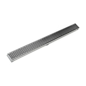 Infinity Drain S-LT 6560  60" S-PVC Series Low Profile Complete Kit with 2 1/2" Perforated Offset Slot Grate