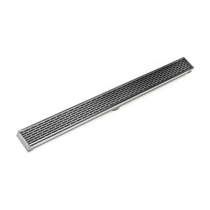 Infinity Drain S-LT 6560  60" S-PVC Series Low Profile Complete Kit with 2 1/2" Perforated Offset Slot Grate
