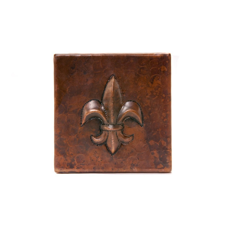 Premier 4" x 4" Copper Fleur De Lis Tile T4DBF