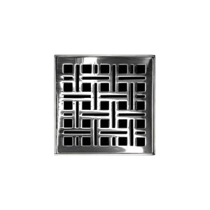 Infinity Drain VD 4-2P 4” x 4” VD 4 - Strainer - Weave Pattern & 2" Throat w/PVC Drain Body 2” Outlet