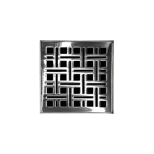 Load image into Gallery viewer, Infinity Drain VD 4-2I 4” x 4” VD 4 - Strainer - Weave Pattern &amp; 2&quot; Throat w/Cast Iron Drain Body 2” Outlet