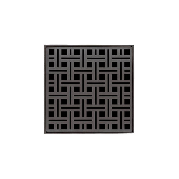 Infinity Drain VD 5-3P 5” x 5” VD 5 - Strainer - Weave Pattern & 4" Throat w/PVC Drain Body 3” Outlet