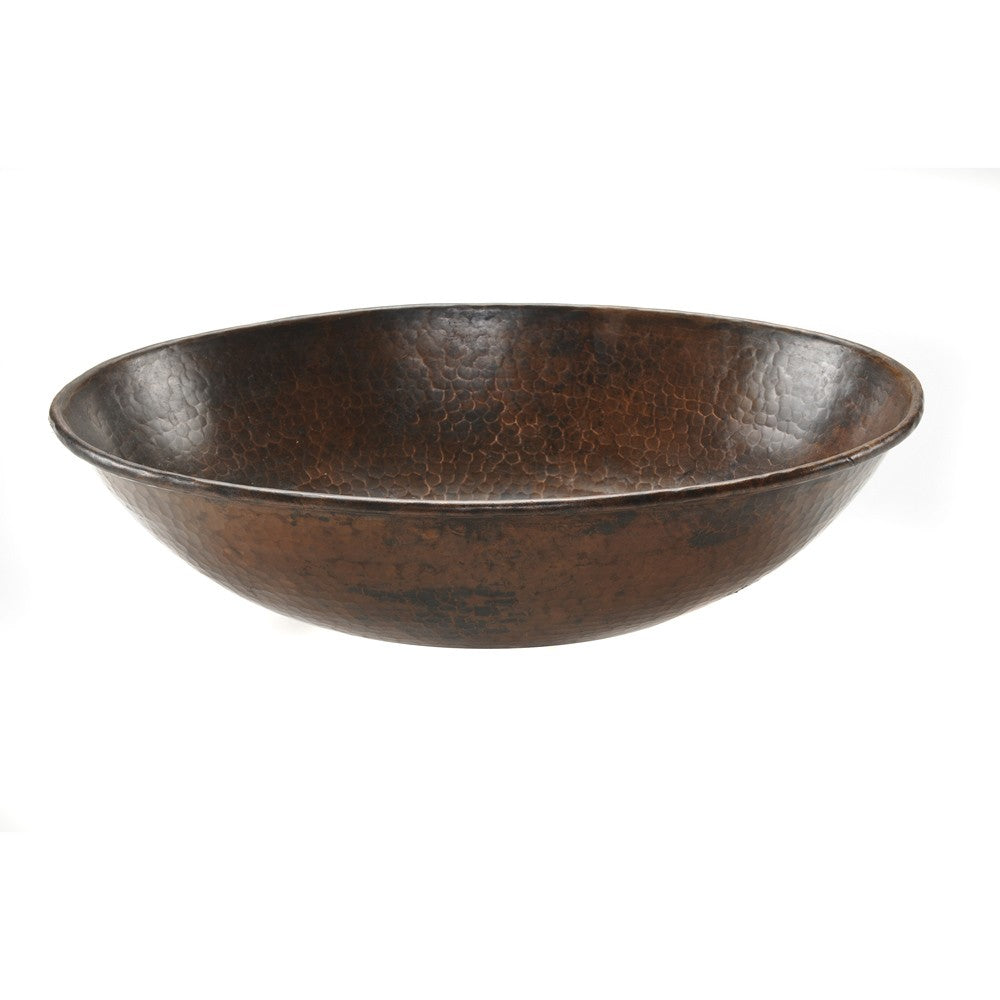 Premier Oval Wired Rimmed Vessel Copper Sink VO17WDB