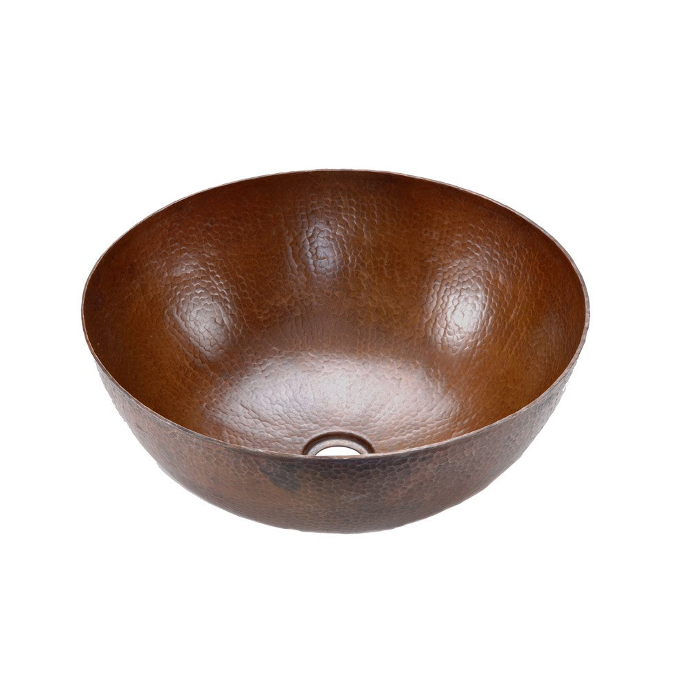 Premier Small Round Vessel Hammered Copper Sink VR13BDB