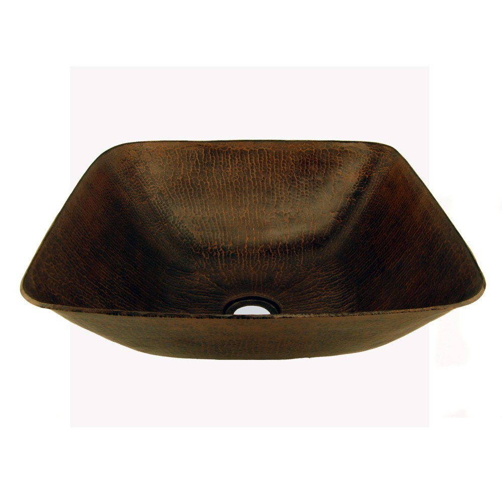 Premier Square Vessel Hammered Copper Sink VSQ14BDB