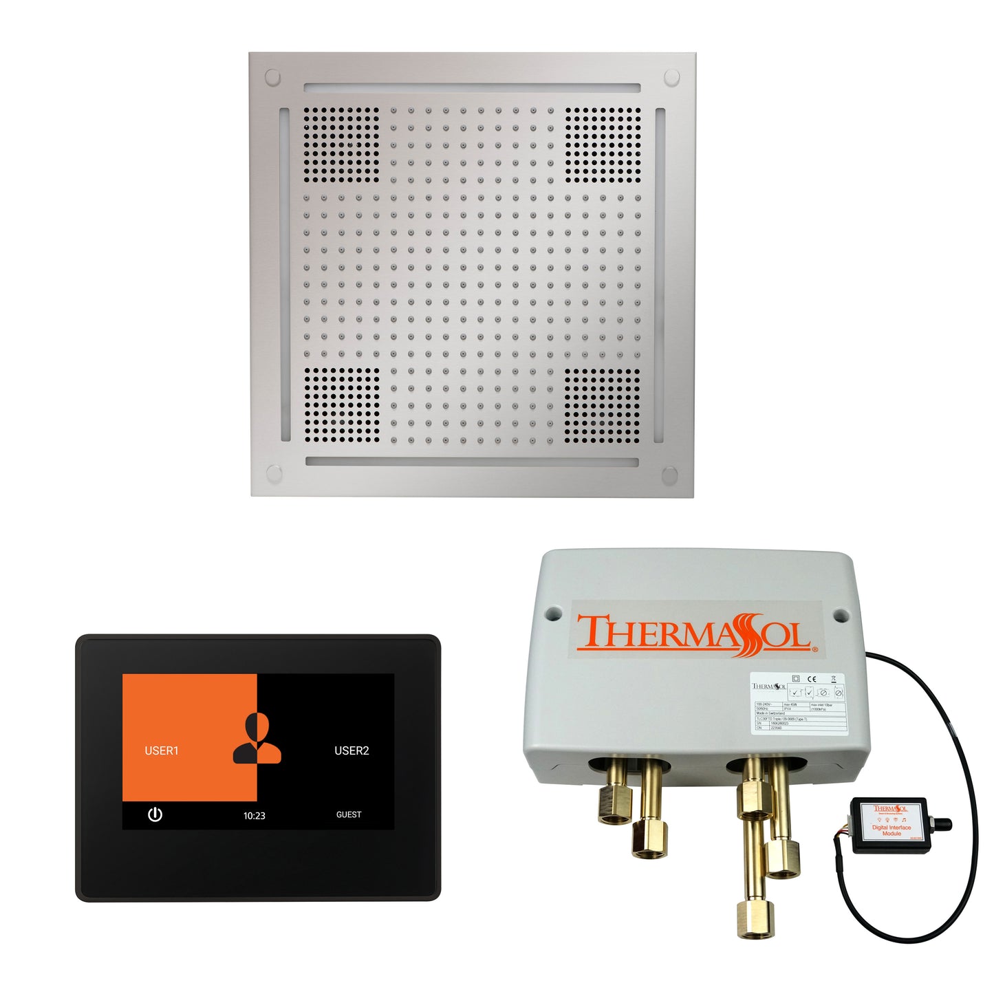 Thermasol WHSP7S - The Wellness Hydrovive Shower Package with 7" ThermaTouch Square