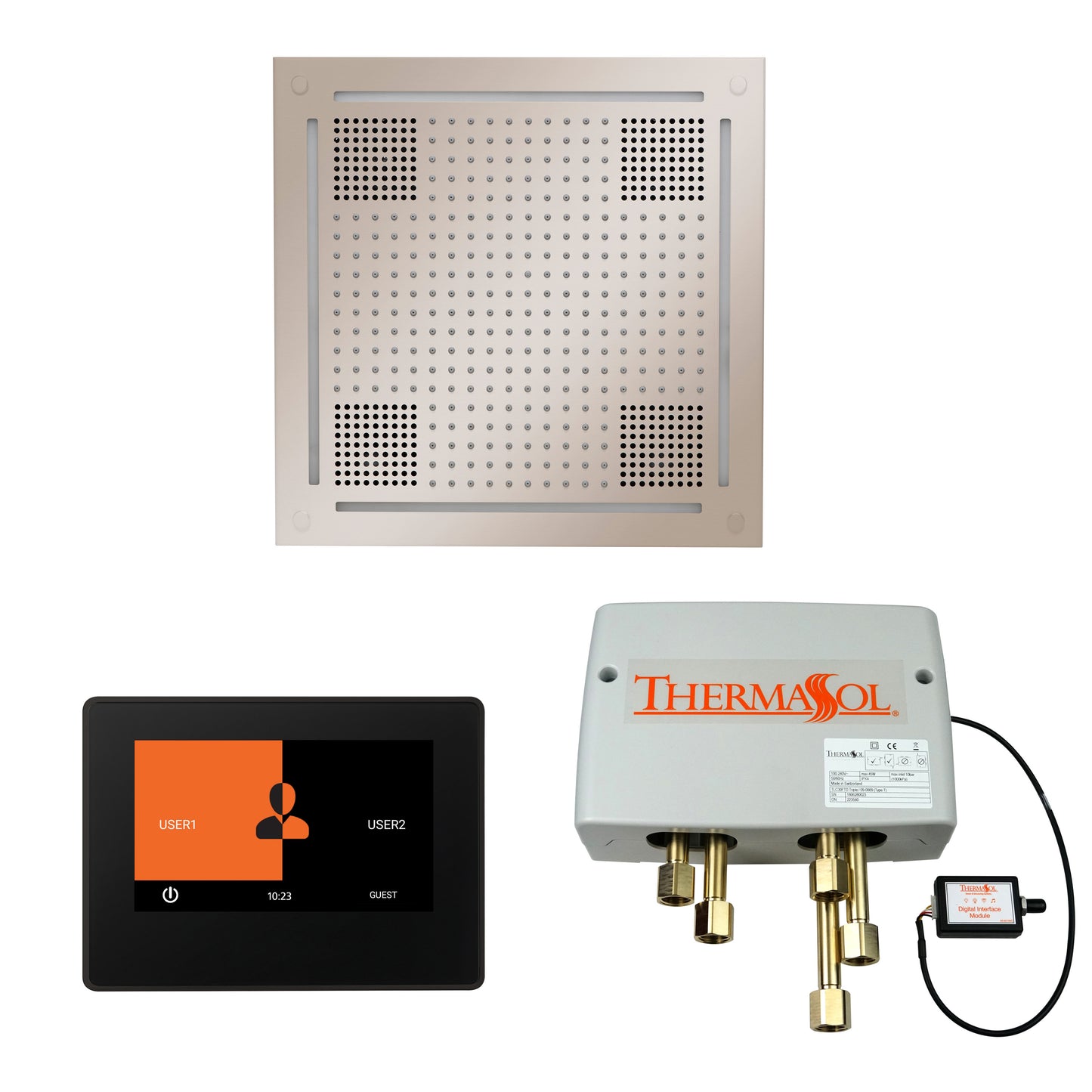 Thermasol WHSP7S - The Wellness Hydrovive Shower Package with 7" ThermaTouch Square
