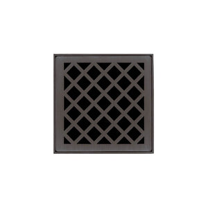 Infinity Drain XD 4-2I 4” x 4” XD 4 - Strainer - Criss-Cross Pattern & 2" Throat w/Cast Iron Drain Body 2” Outlet