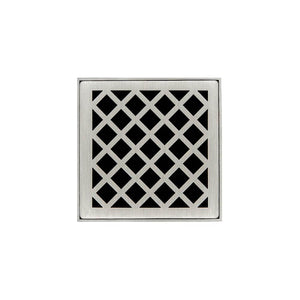 Infinity Drain XD 4-2I 4” x 4” XD 4 - Strainer - Criss-Cross Pattern & 2" Throat w/Cast Iron Drain Body 2” Outlet