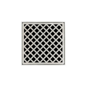 Infinity Drain XD 5-3A 5” x 5” XD 5 - Strainer - Criss-Cross Pattern & 4" Throat w/ABS Drain Body 3” Outlet
