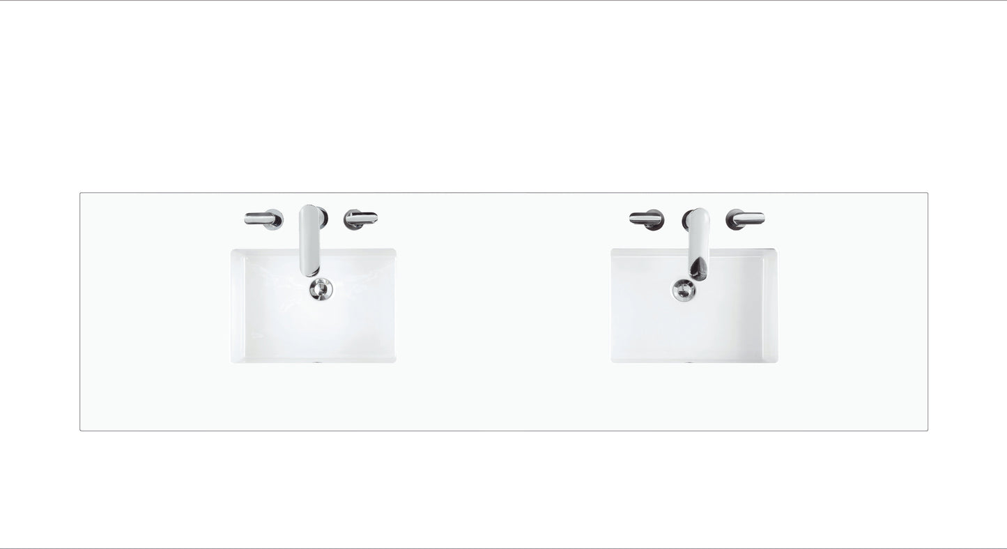 James Martin 050-S84-WZ-SNK 84" Double Top, 3 CM White Zeus Quartz